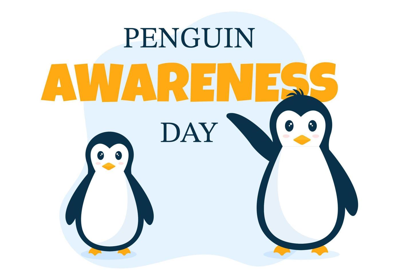 Happy Penguin Awareness Day on January 20th to Maintain the Penguins Population and Natural Habitat in Flat Cartoon Hand Drawn Templates Illustration vector