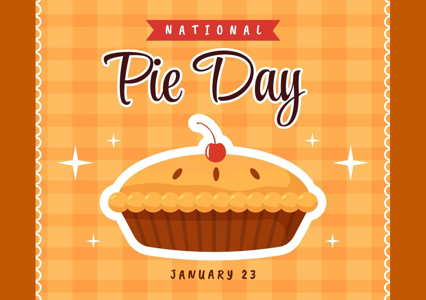 National Pie Day on January 23 with Food Consisting of Pastry Shells and Various Fillings in Flat Cartoon Hand Drawn Templates Illustration vector