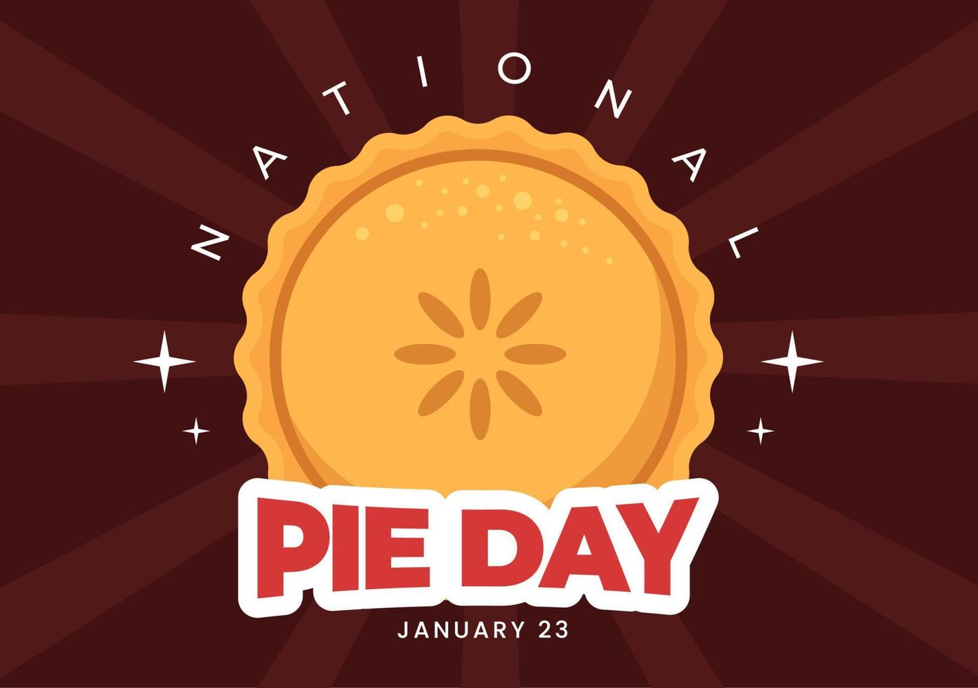 National Pie Day on January 23 with Food Consisting of Pastry Shells and Various Fillings in Flat Cartoon Hand Drawn Templates Illustration vector