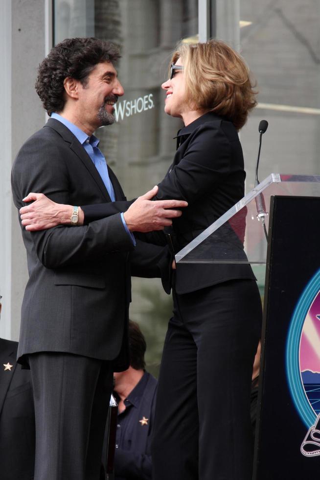 Chuck Lorre and Christine Baranski at the Hollywood Walk of Fame Ceremony for Chuck Lorre TV Writer and Producer in Los Angeles,CA on March 12, 2009 photo