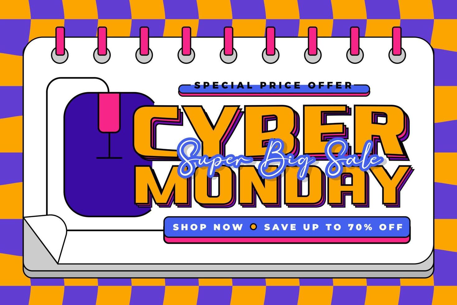 Cyber Monday Background design template is easy to customize vector