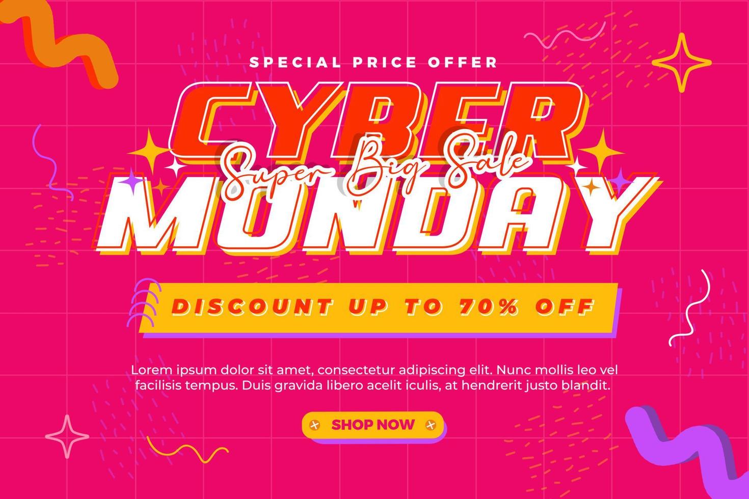 Cyber Monday Background design template is easy to customize vector