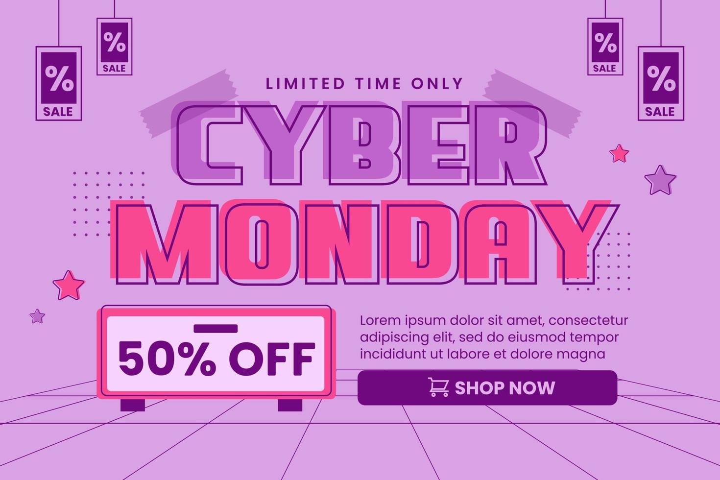 Cyber Monday Background design template is easy to customize vector