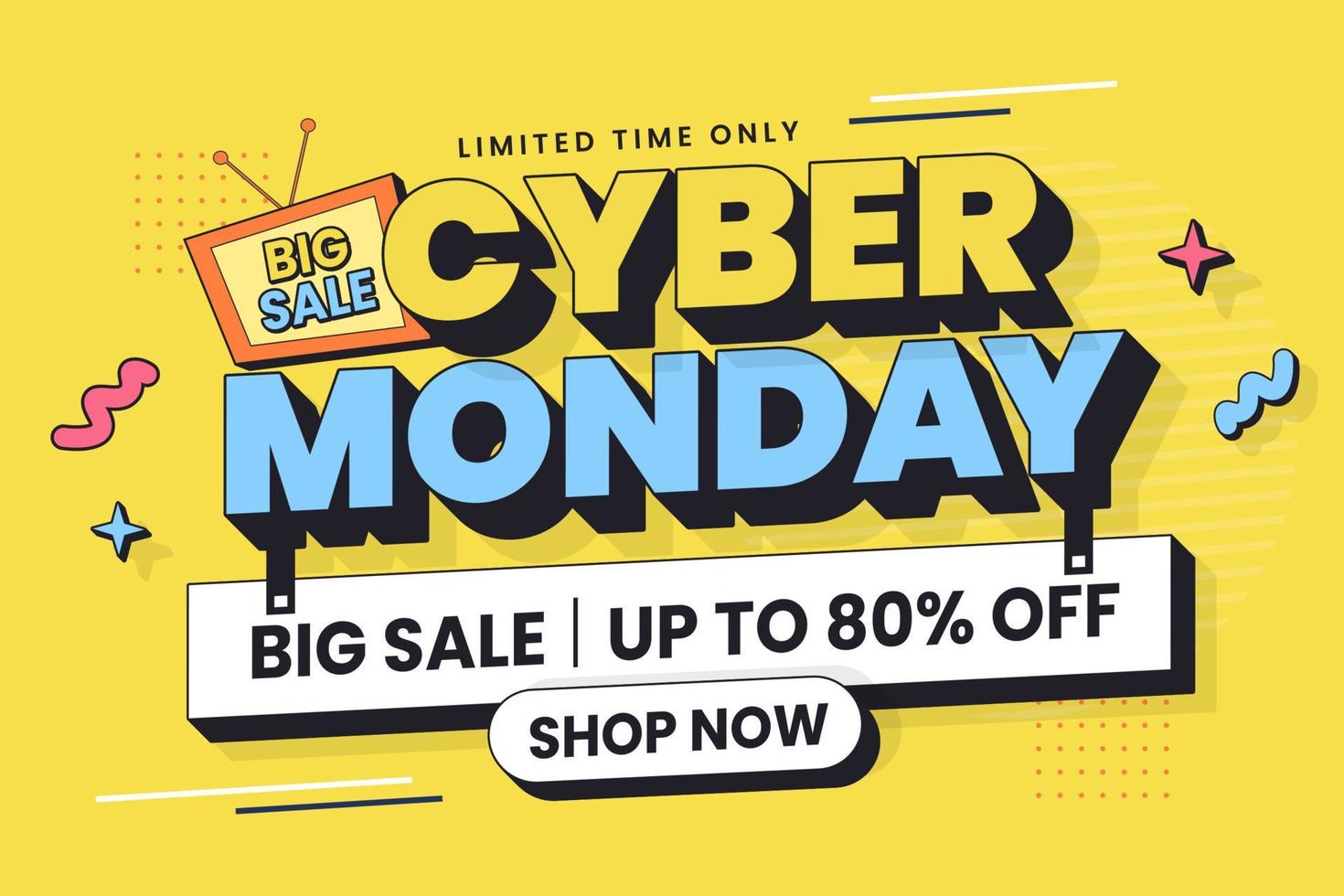 Cyber Monday Background design template is easy to customize vector