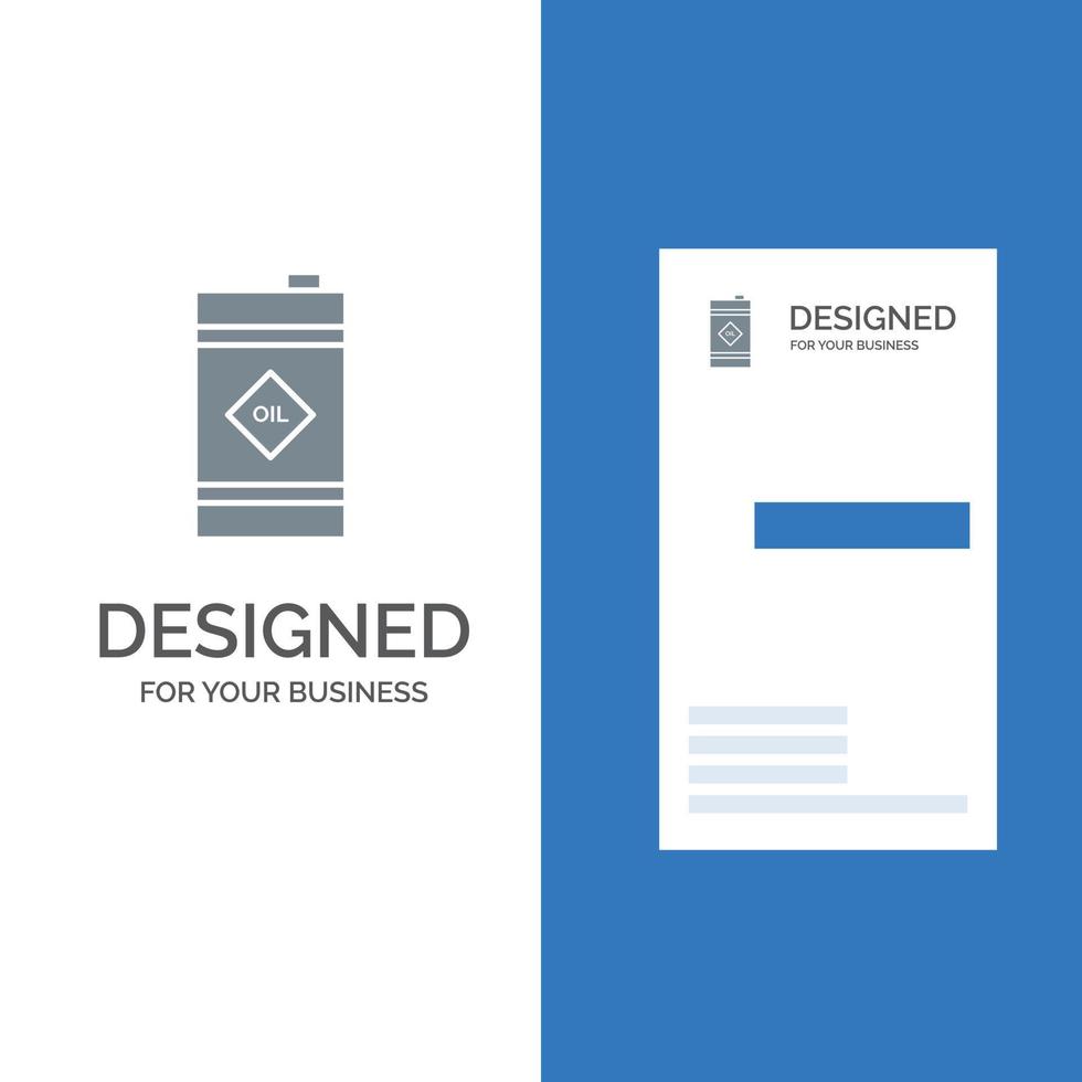 Barrel Oil Oil Barrel Toxic Grey Logo Design and Business Card Template vector