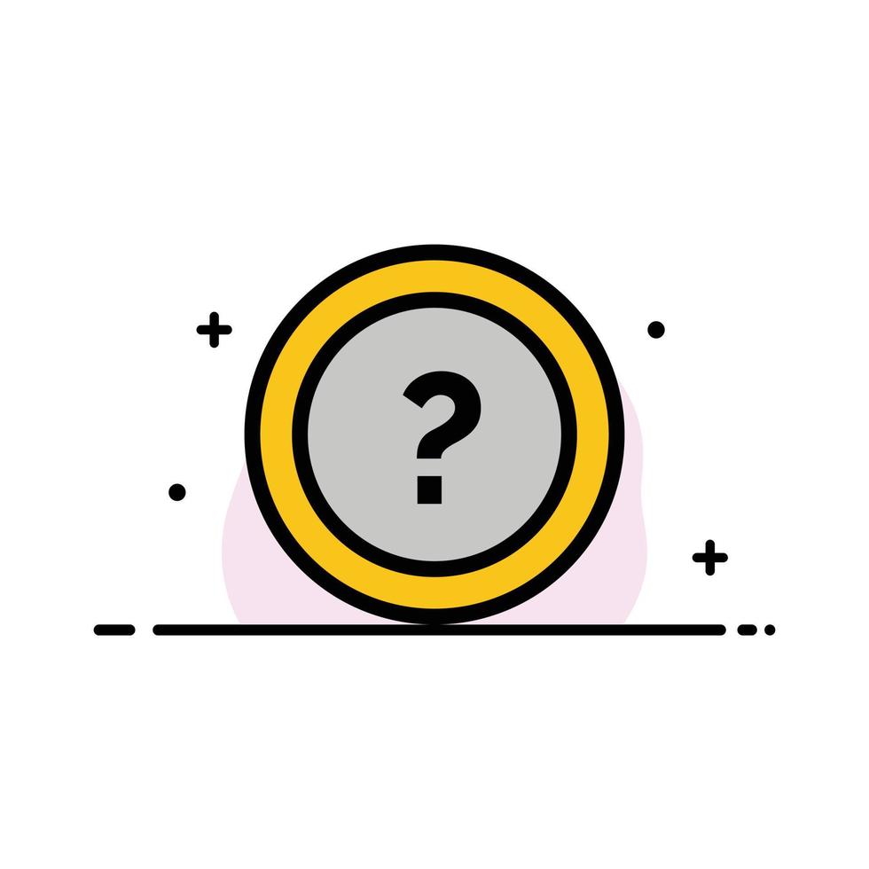 About Ask Information Question Support  Business Flat Line Filled Icon Vector Banner Template