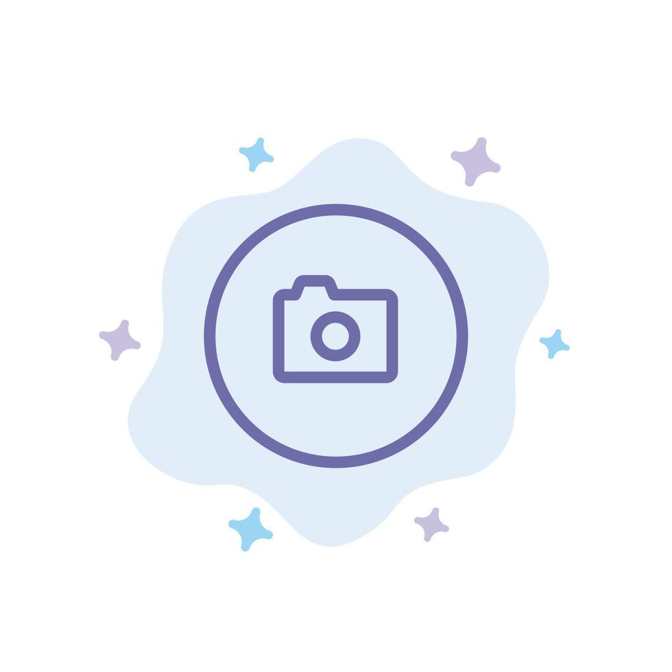 Camera Image Basic Ui Blue Icon on Abstract Cloud Background vector