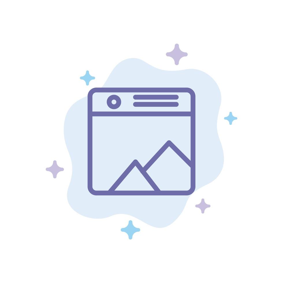 Image Photo Gallery Web Blue Icon on Abstract Cloud Background vector