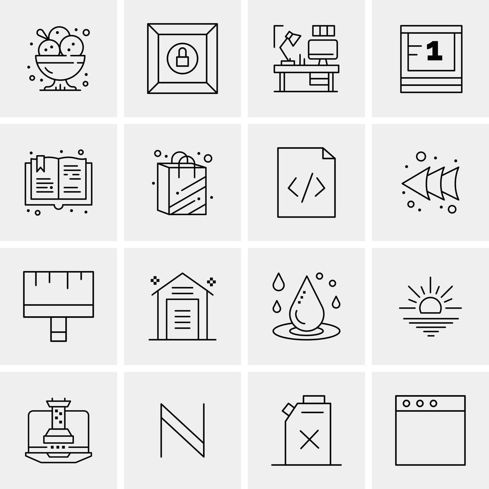 16 iconos universales de negocios vector ilustración de icono creativo para usar en proyectos relacionados con la web y dispositivos móviles