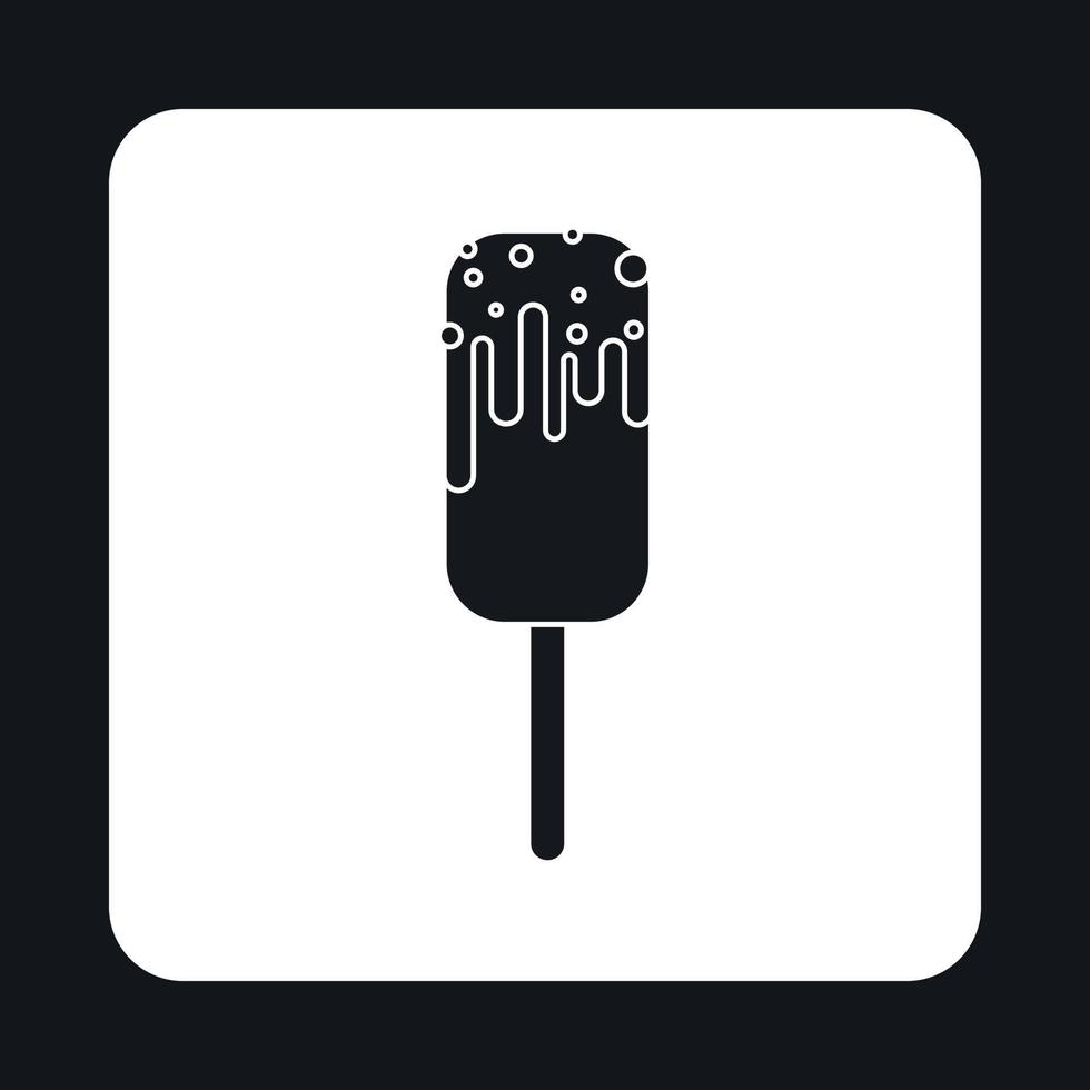 Ice cream with frosting icon, simple style vector