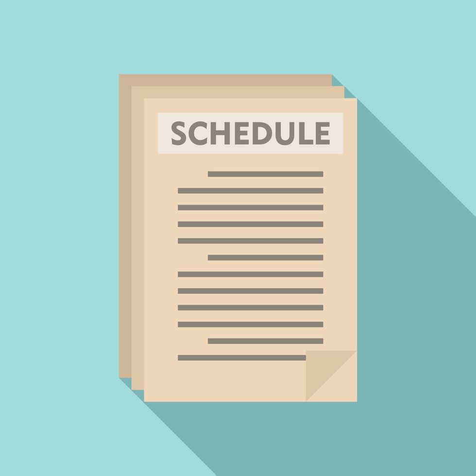 Syllabus paper schedule icon, flat style vector