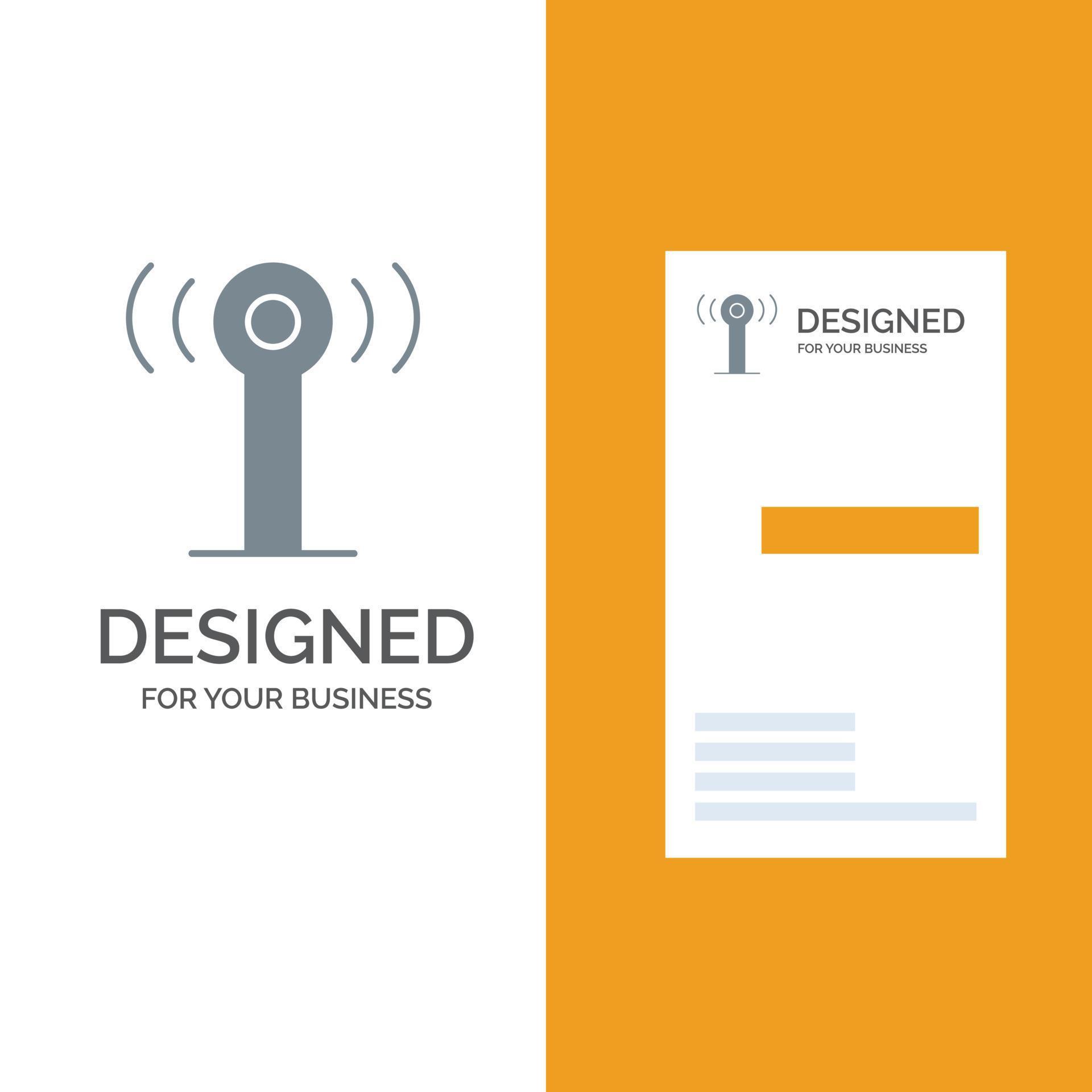 Service Signal Wifi Grey Logo Design and Business Card Template