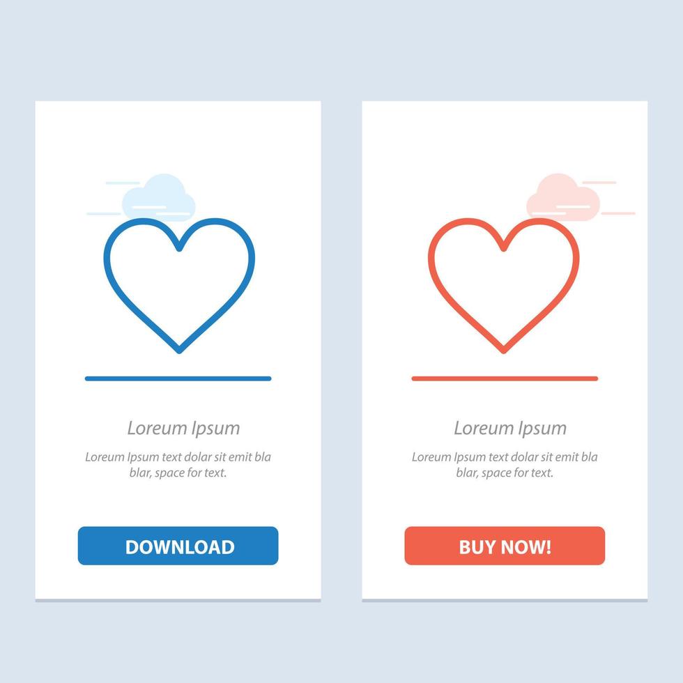 Heart Love Like Twitter  Blue and Red Download and Buy Now web Widget Card Template vector