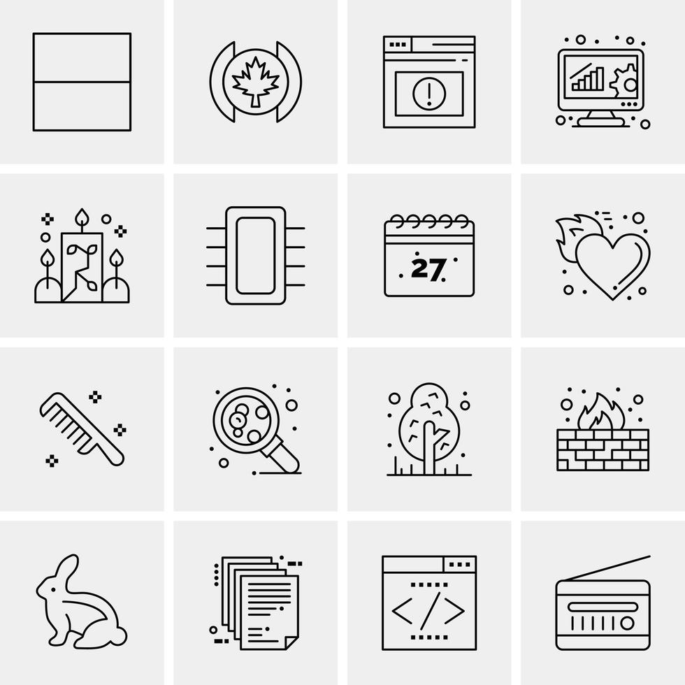 16 iconos universales de negocios vector ilustración de icono creativo para usar en proyectos relacionados con la web y dispositivos móviles