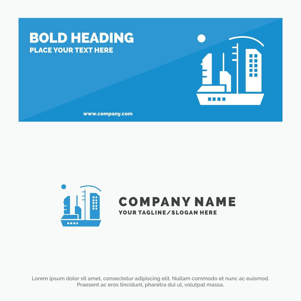 City Colonization Colony Dome Expansion SOlid Icon Website Banner and Business Logo Template vector