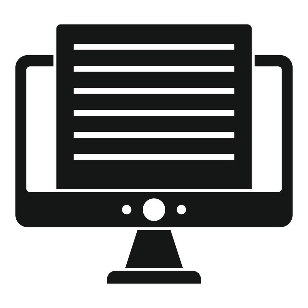 Online exam icon, simple style vector