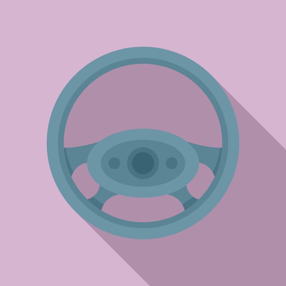 icono del volante de conducción, estilo plano vector