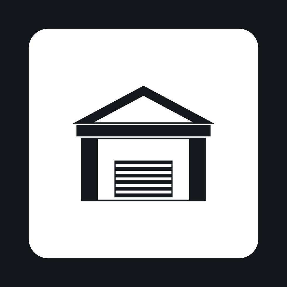 icono de edificio de almacén, estilo simple vector