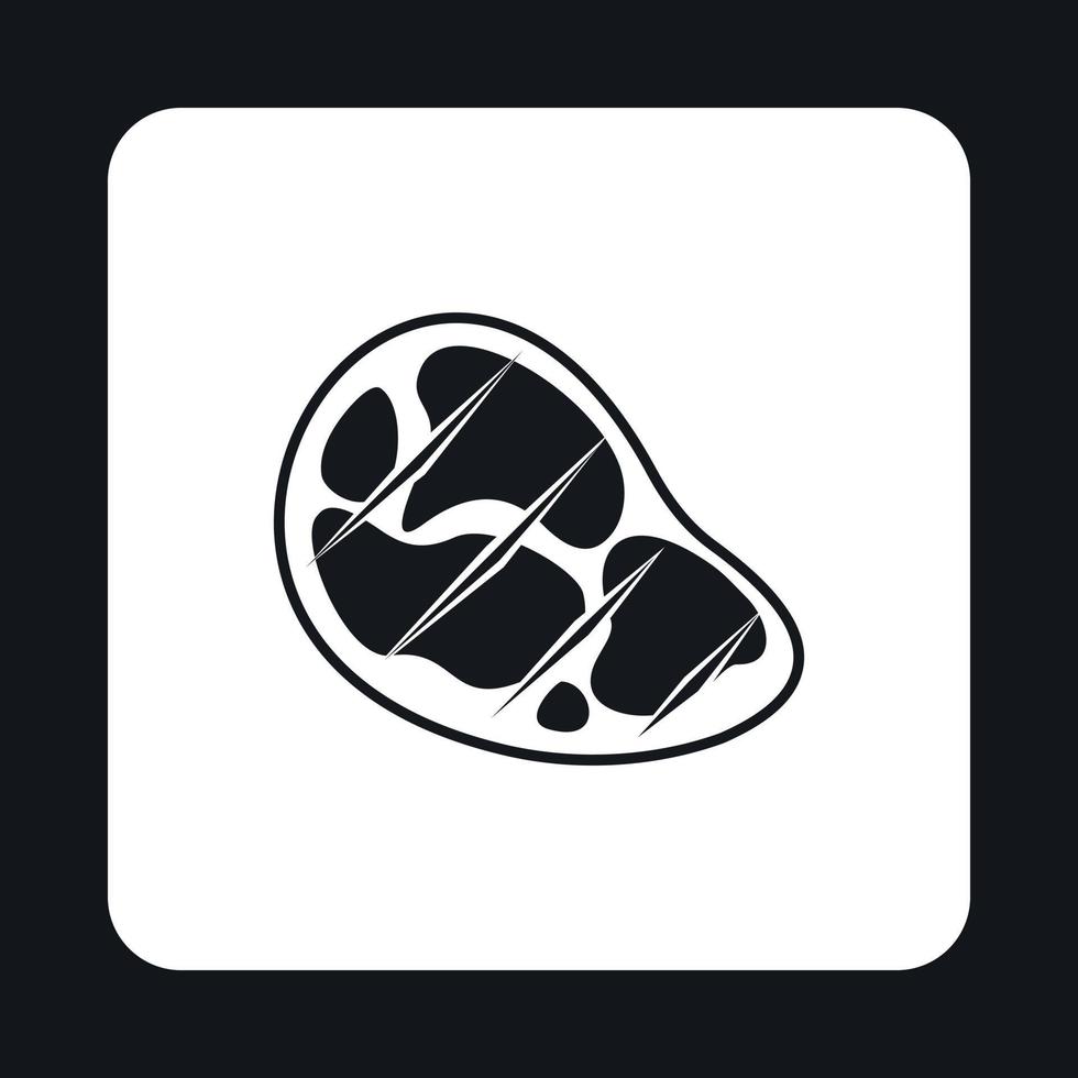 Dish steak icon, simple style vector