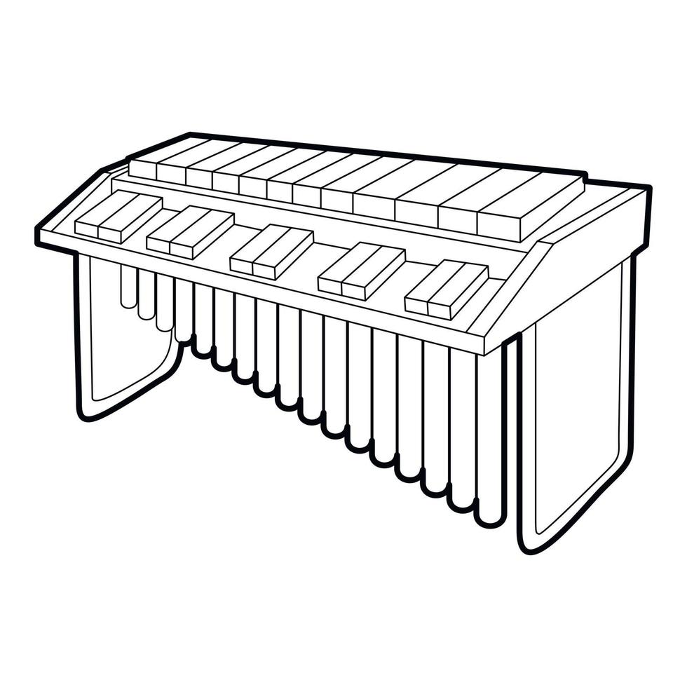 Synthesizer icon, outline isometric style vector