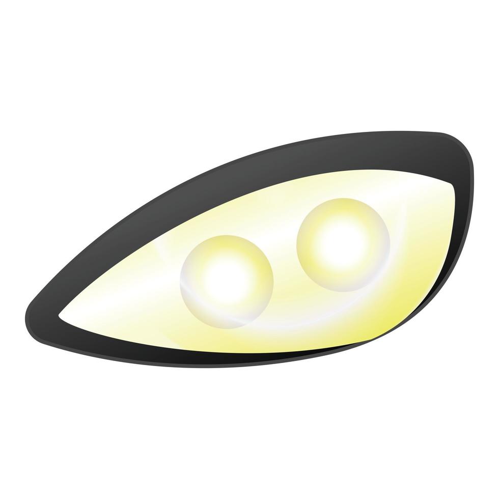 Car headlight icon, cartoon style vector