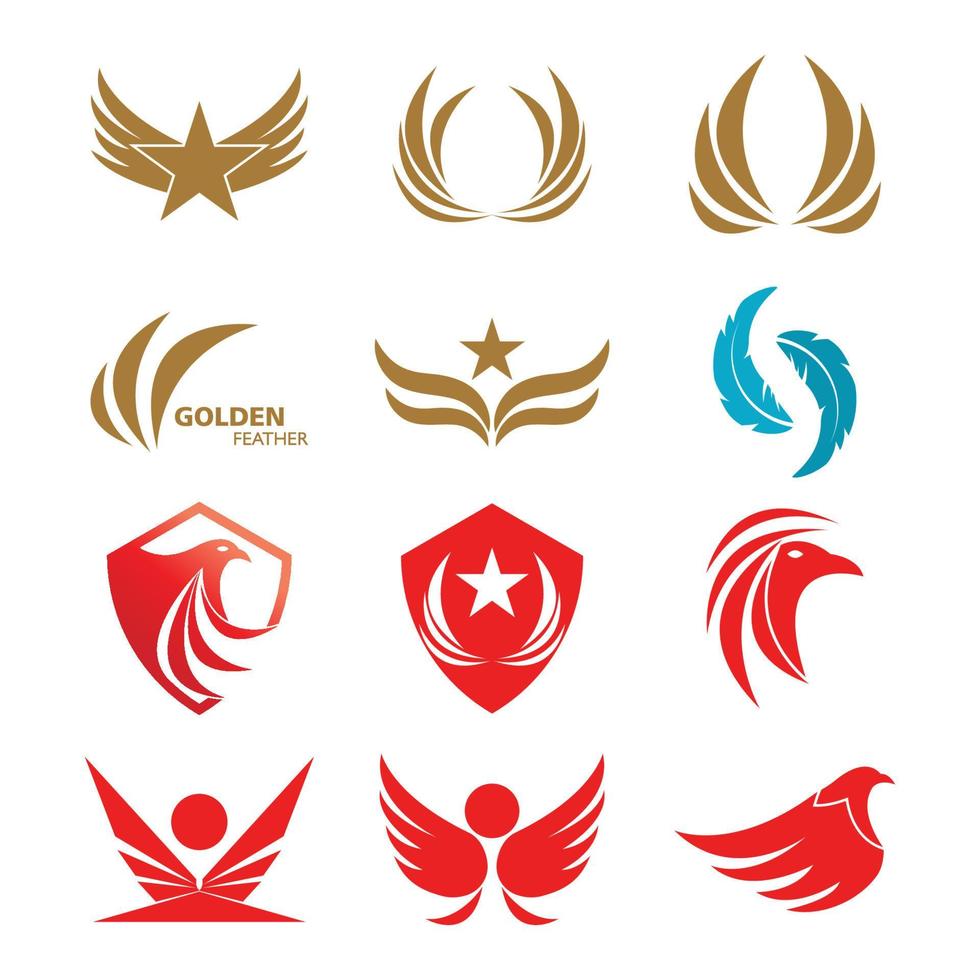 Feather ilustration logo vector template design