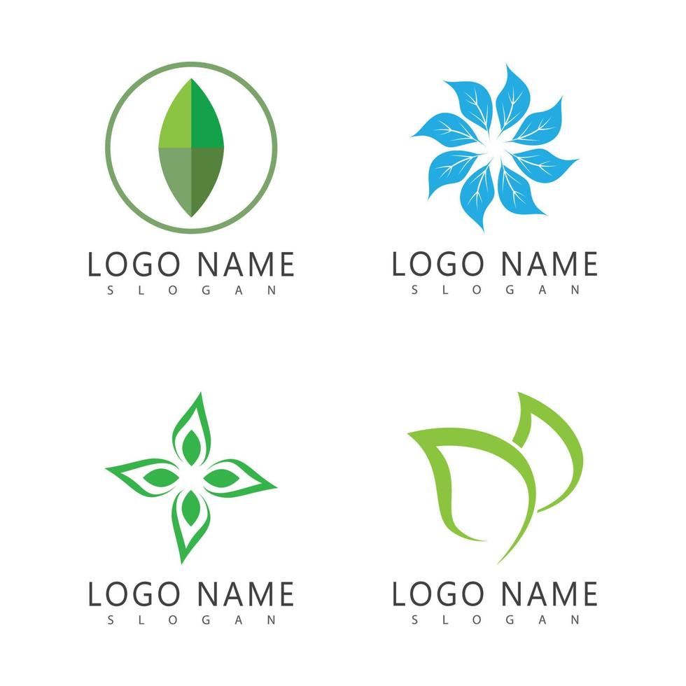 hoja verde logo ecología naturaleza elemento vector icono