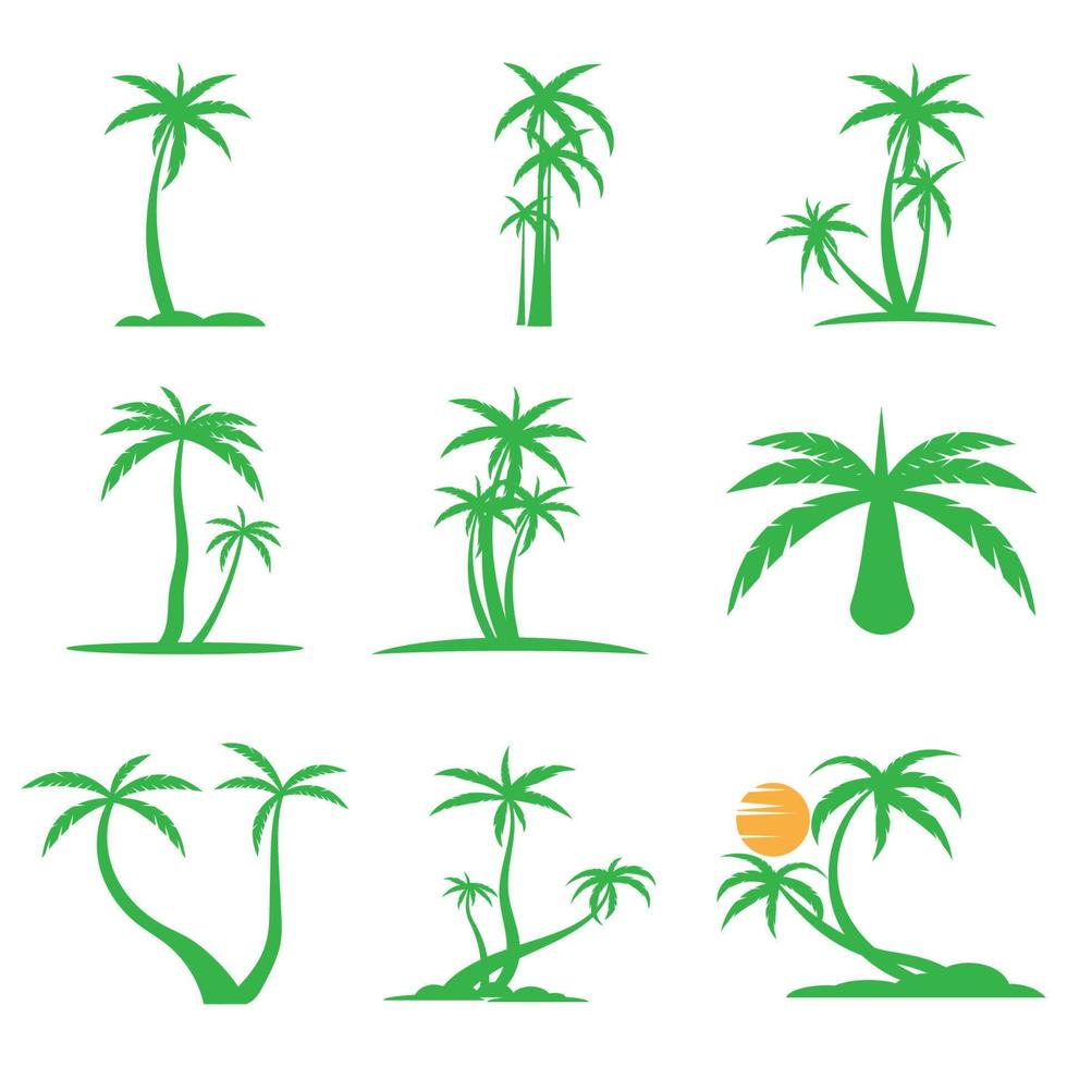 Ilustración de vector de plantilla de logotipo de verano de palmera