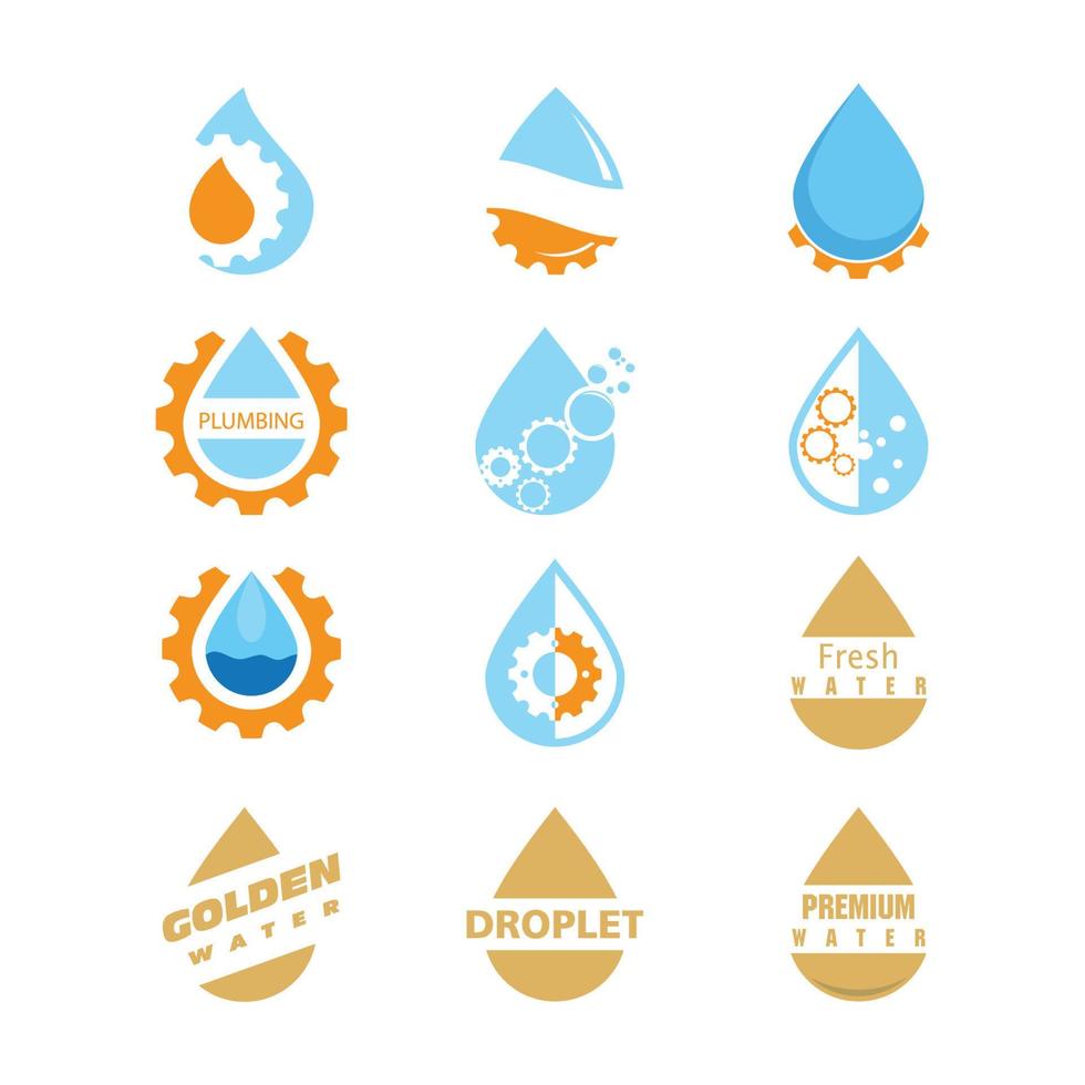 diseño de vector de logotipo de ilustración de gota de agua