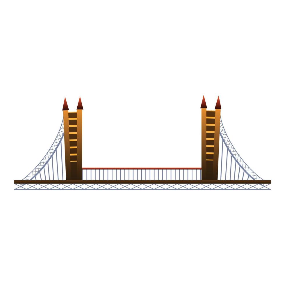 icono de puente de arquitectura, estilo de dibujos animados vector