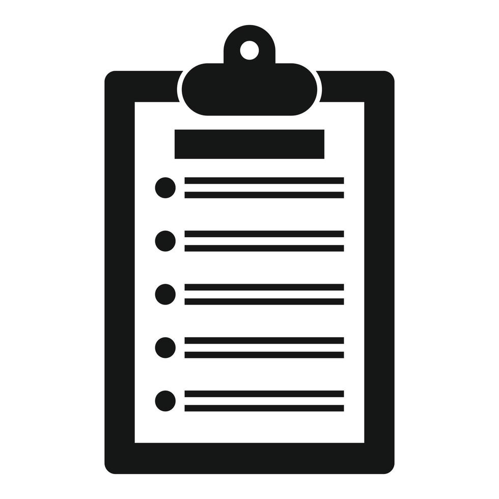 Syllabus clipboard icon, simple style vector