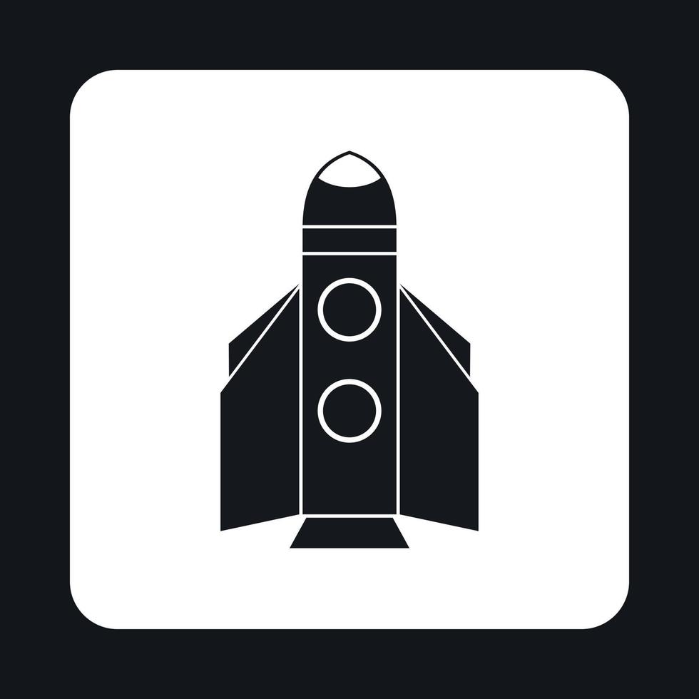 Winged rocket icon, simple style vector
