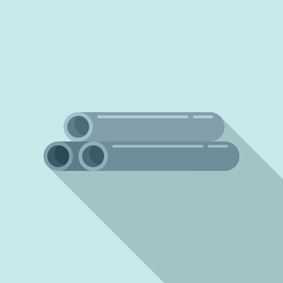 Metal pipes icon, flat style vector