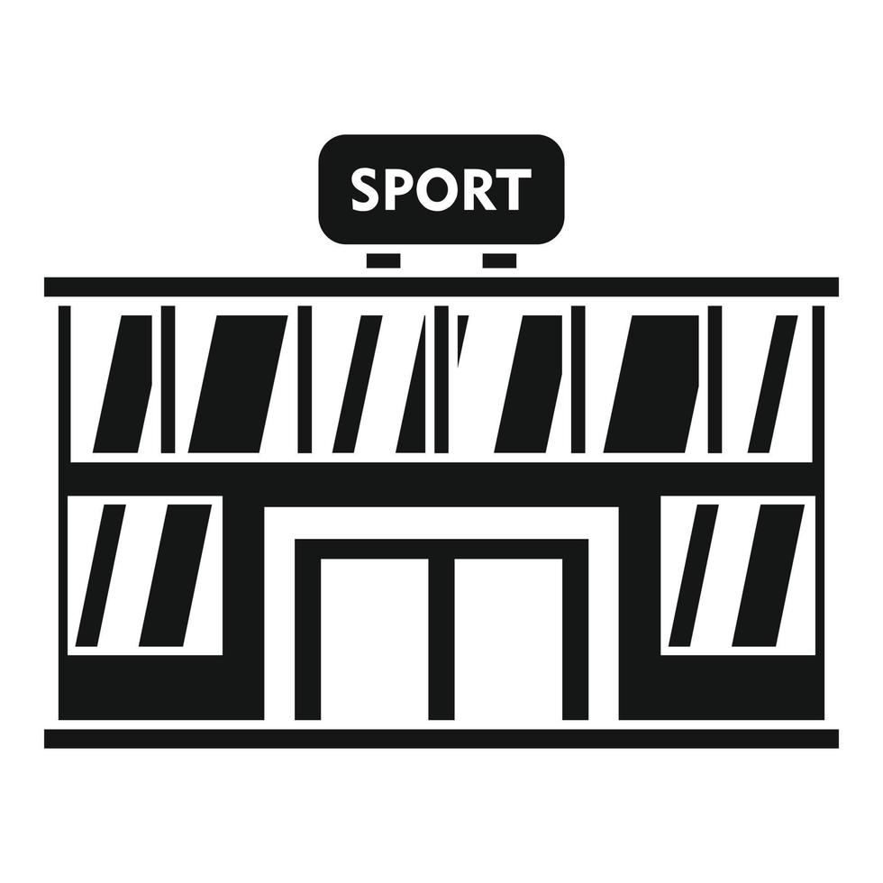 icono de edificio de gimnasio deportivo, estilo simple vector