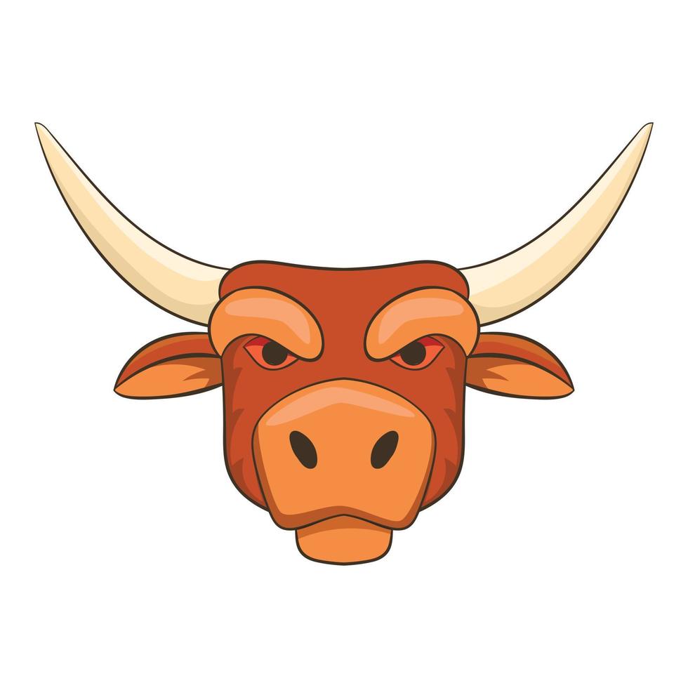 Head of bull icon, cartoon style vector