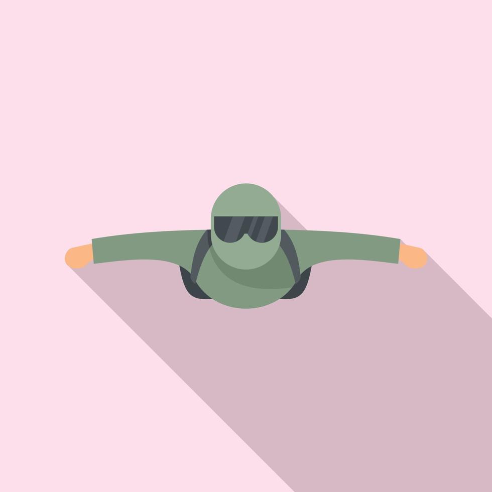 Man skydiving icon, flat style vector