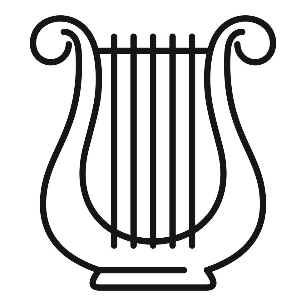 Harp melody icon, outline style vector