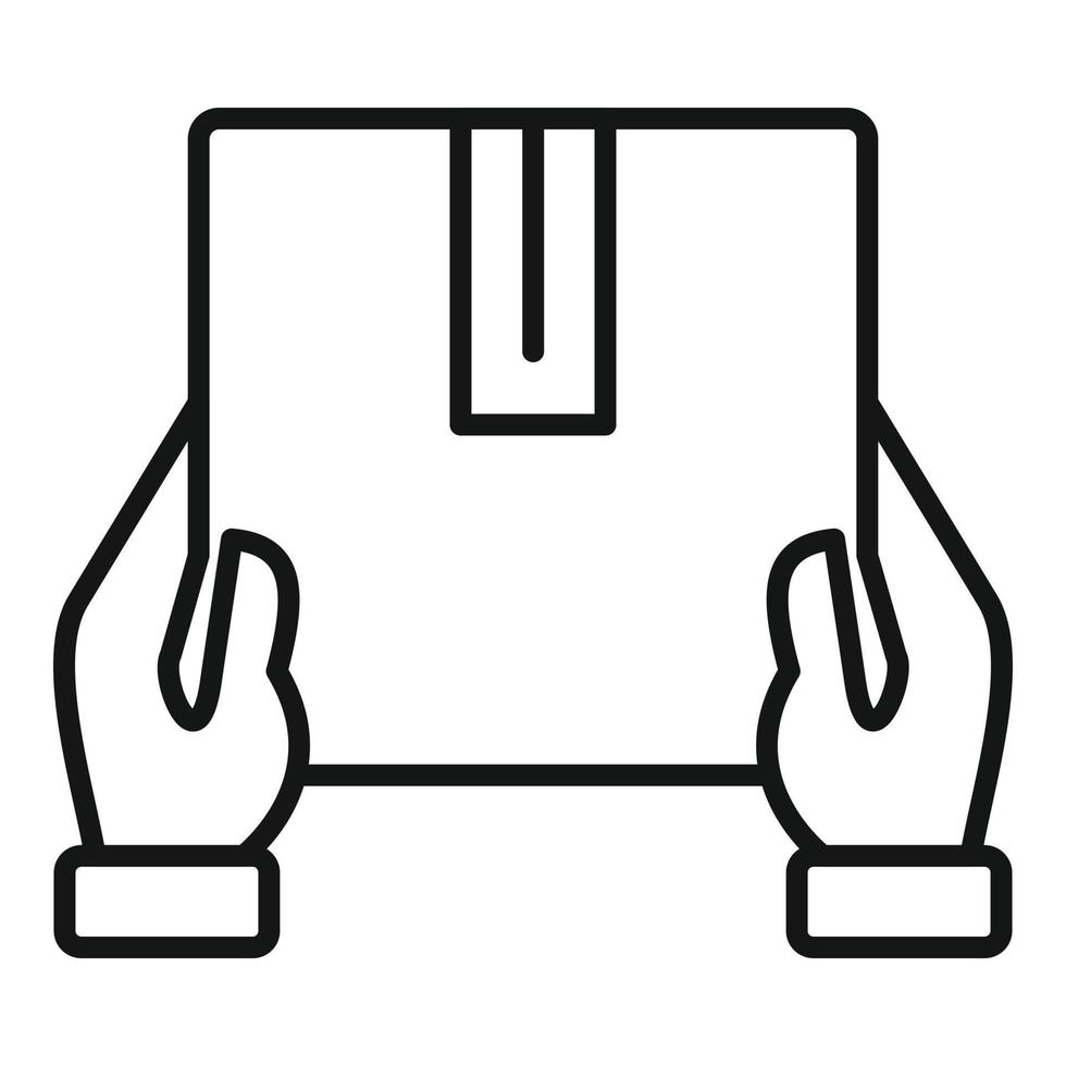 Box home delivery icon, outline style vector