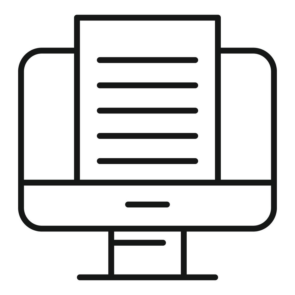 Home office document icon, outline style vector