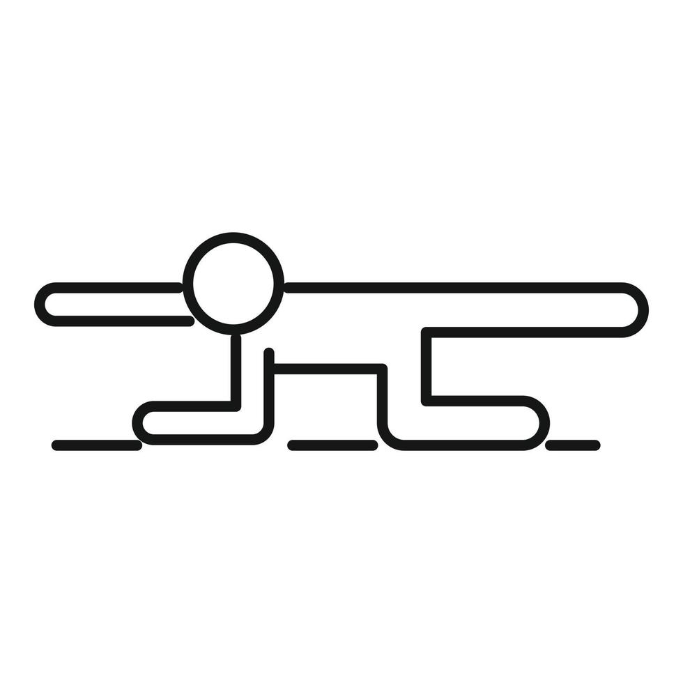 icono de estiramiento de entrenamiento en casa, estilo de contorno vector