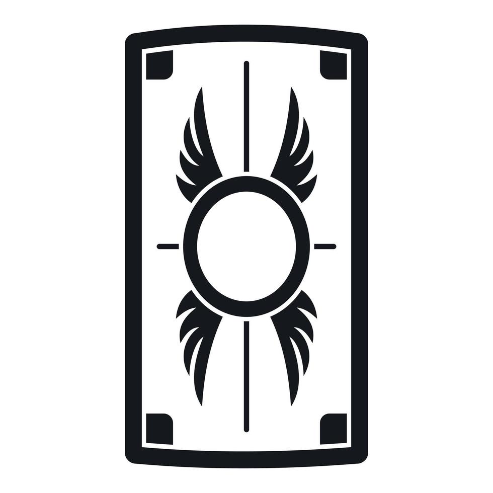 Shield with ornament icon, simple style vector