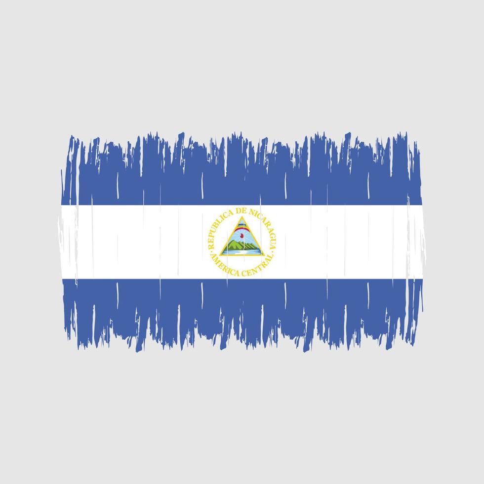 pincel de bandera de nicaragua vector