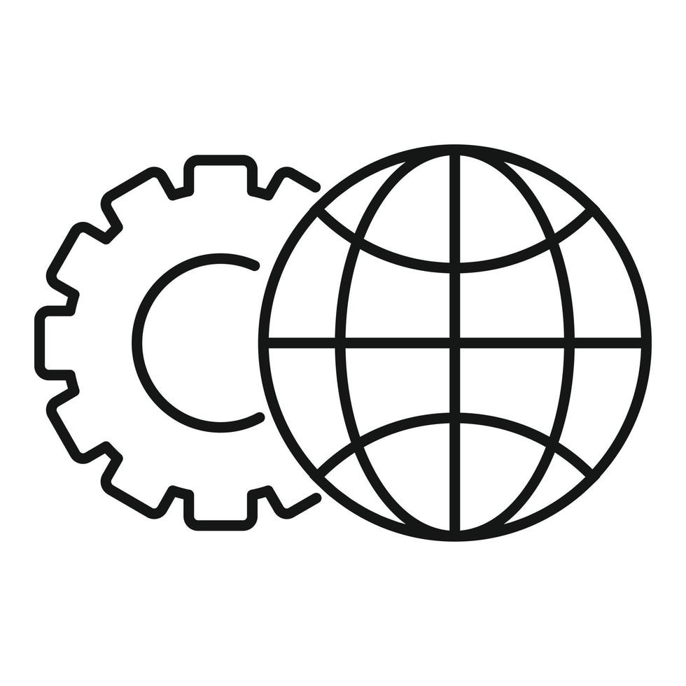 Global restructuring icon, outline style vector