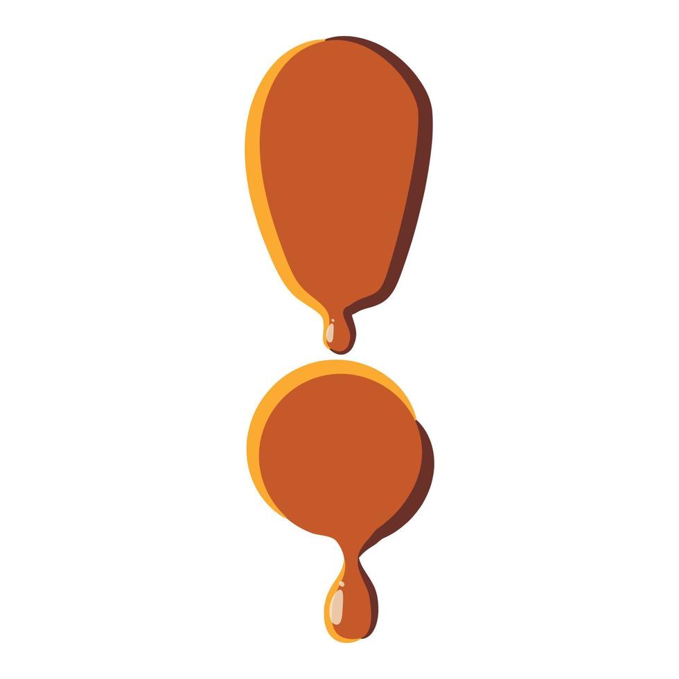 Exclamation point from caramel icon vector