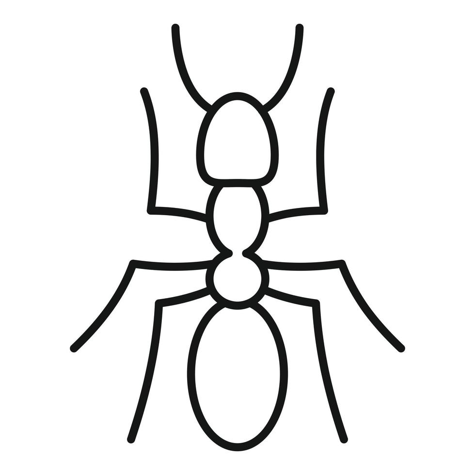 icono de hormiga soldado, estilo de esquema vector