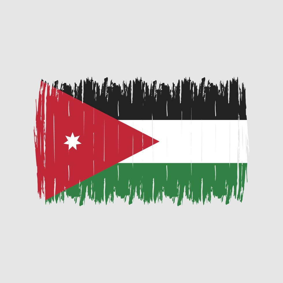 cepillo de bandera de Jordania vector