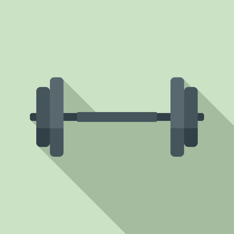 Gym barbell icon, flat style vector