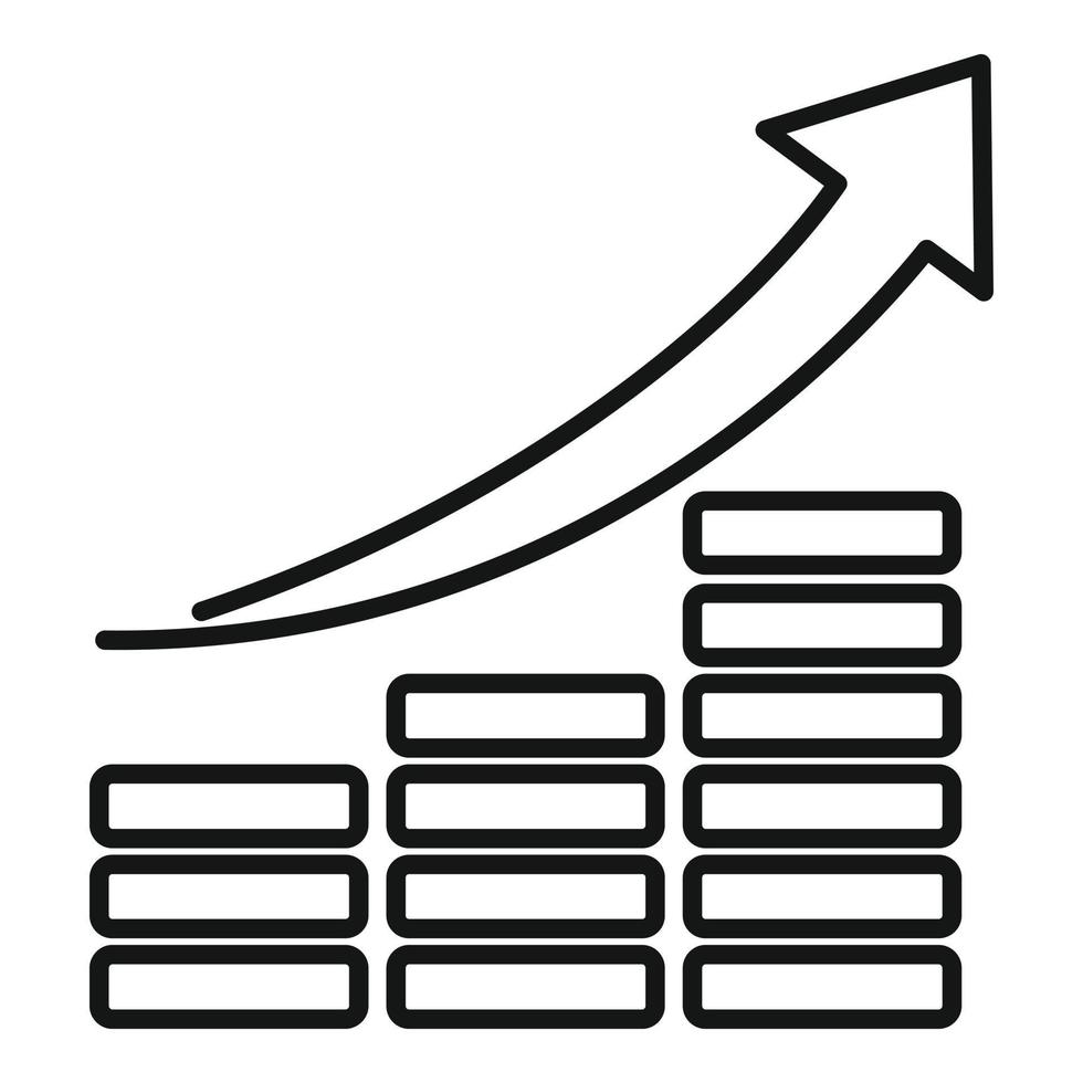 Up broker chart icon, outline style vector