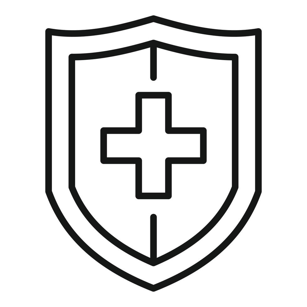 Health shield icon, outline style vector