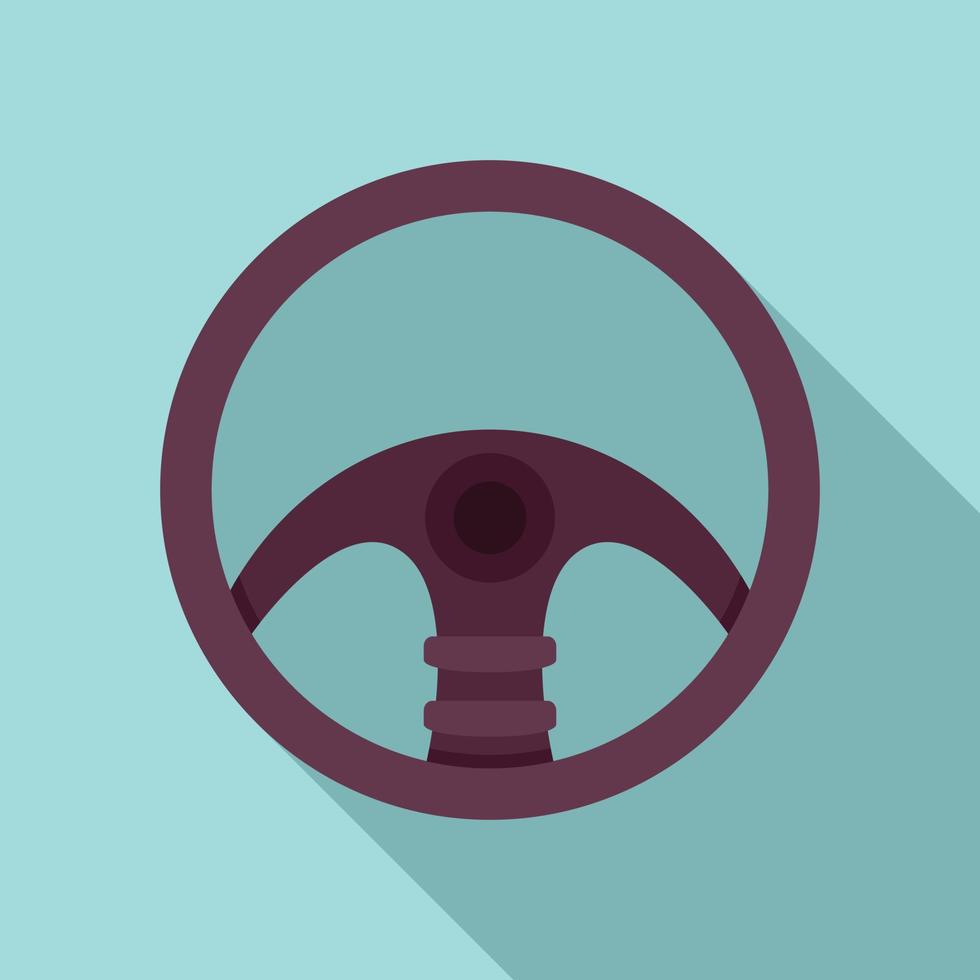 Hand steering wheel icon, flat style vector